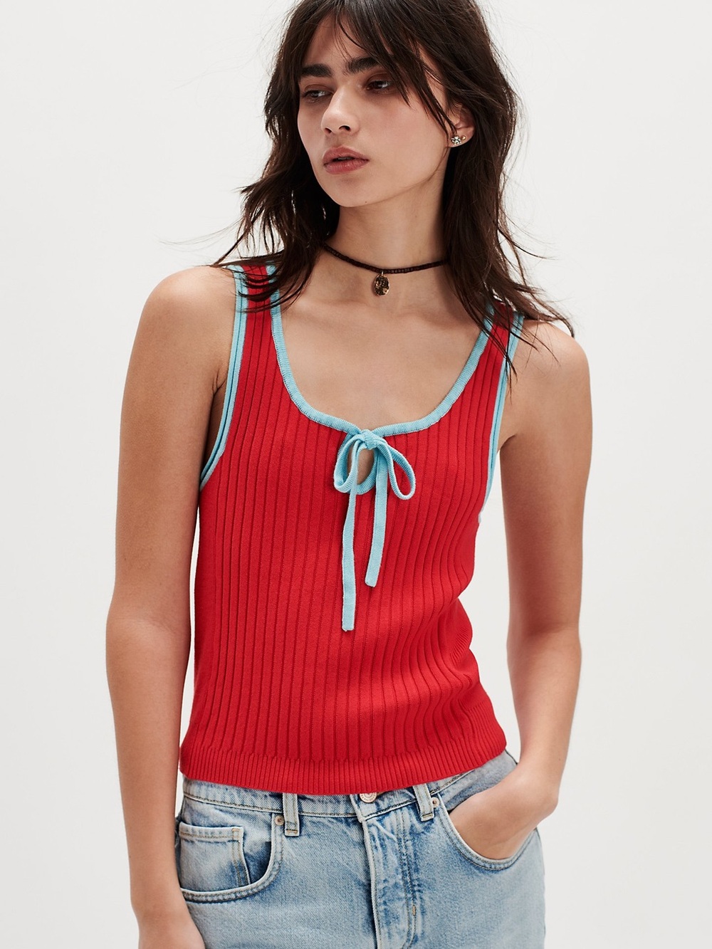 Free People • All Star Sweater Tank Top in Atlas Red Combo, Large